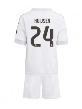 Billige Real Madrid Dean Huijsen #24 Hjemmedraktsett Barn 2025-26 Kortermet (+ Korte bukser)